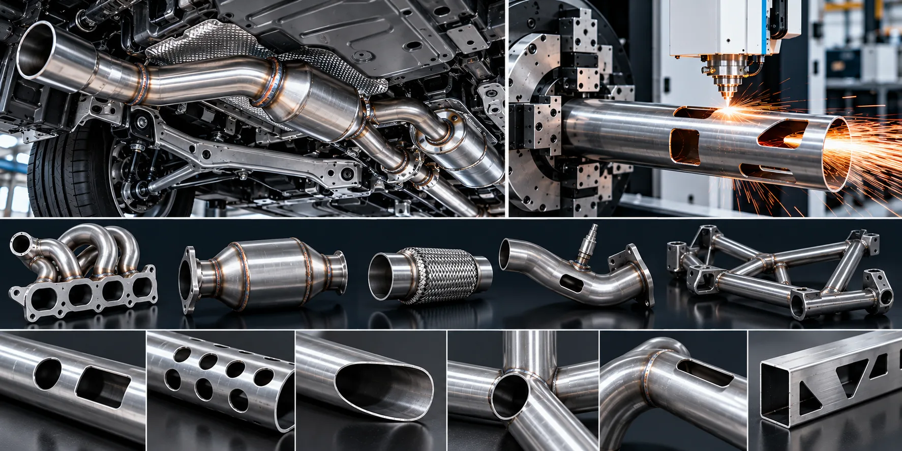 Automotive exhaust pipe precision laser cutting