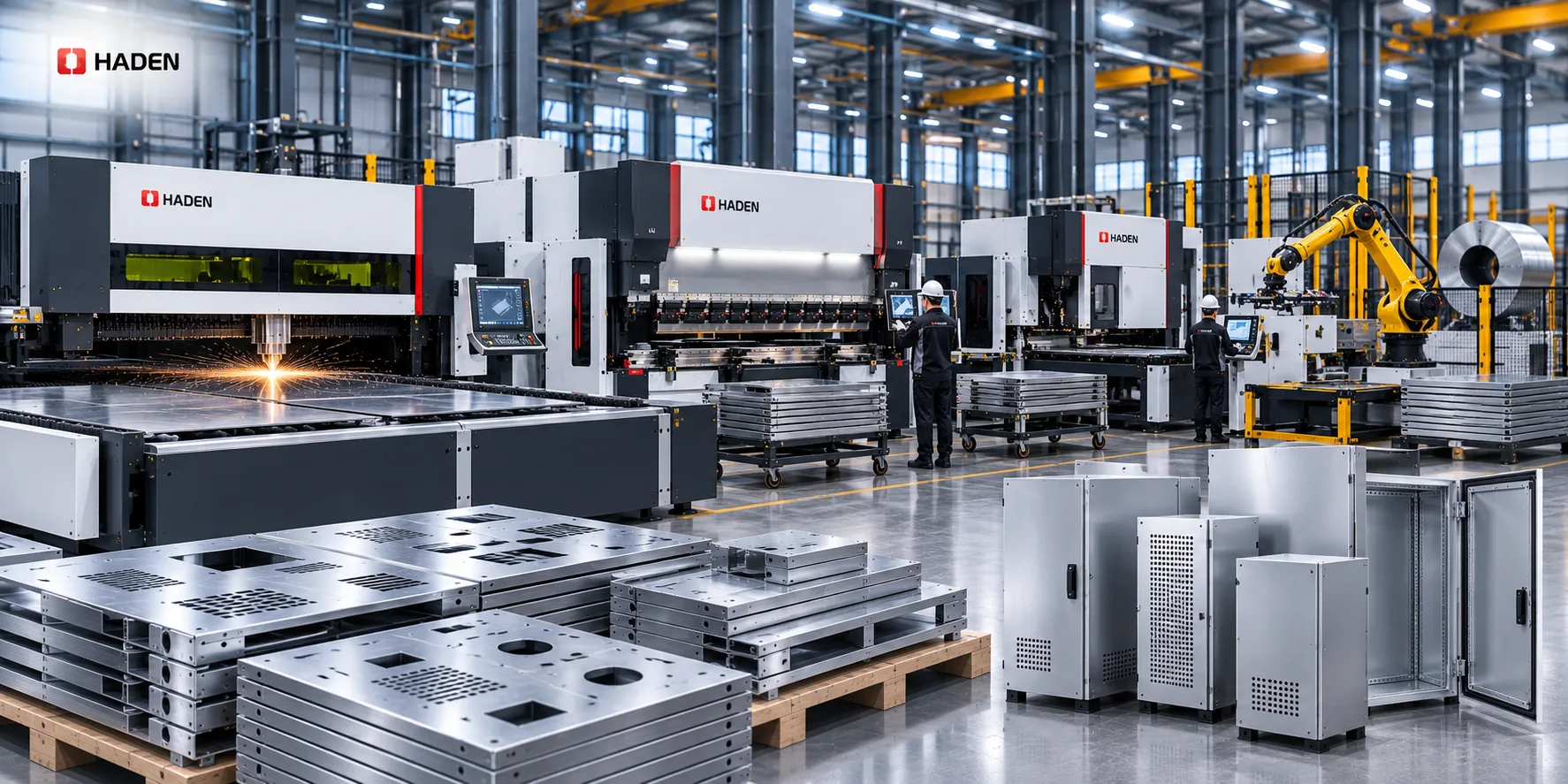 Haden precision sheet metal forming machinery and stress-relieved frame manufacturing