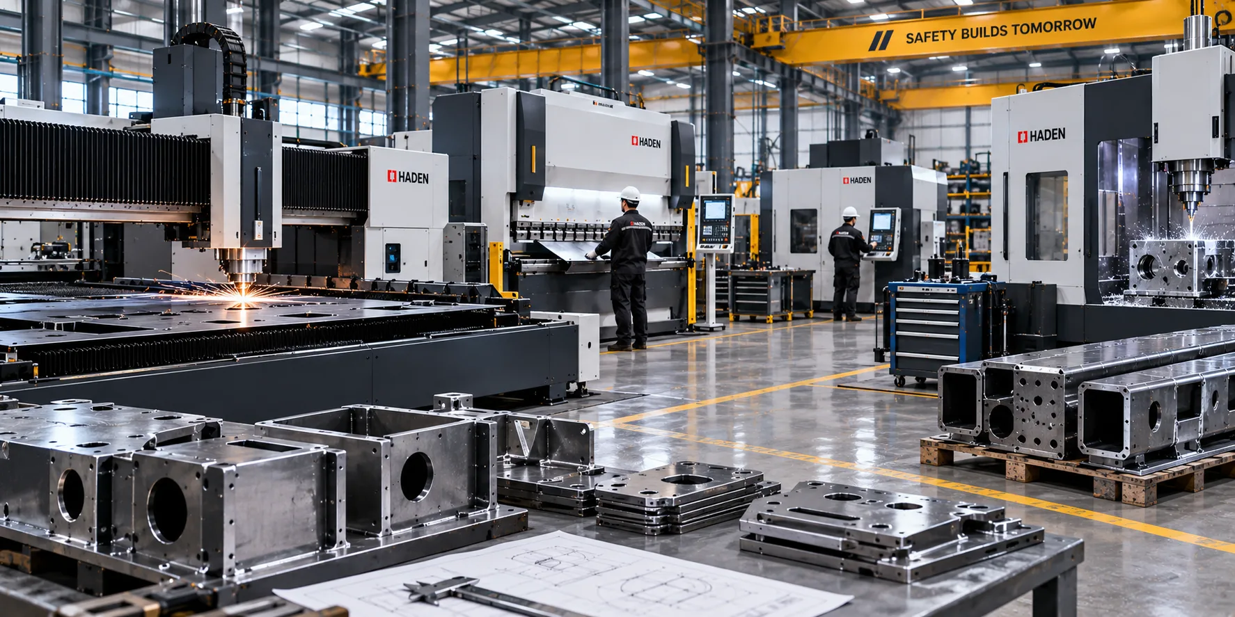 Precision CNC gantry milling and structural thermal stress relief for custom sheet metal machinery frames